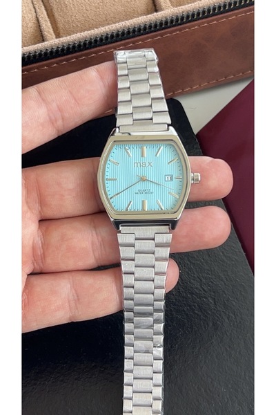 catera Men's Watch with Silver Stainless Steel Strap and Sky Blue Dial