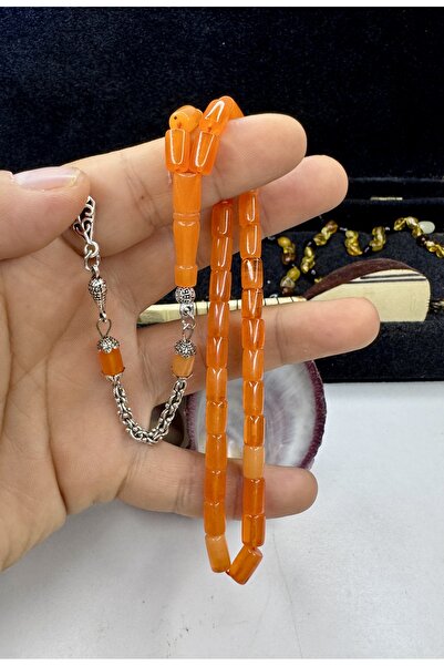 İskenderun Tesbihcilik طول المعصم لمحبي الوردية الزجاجية البرتقالية النيون