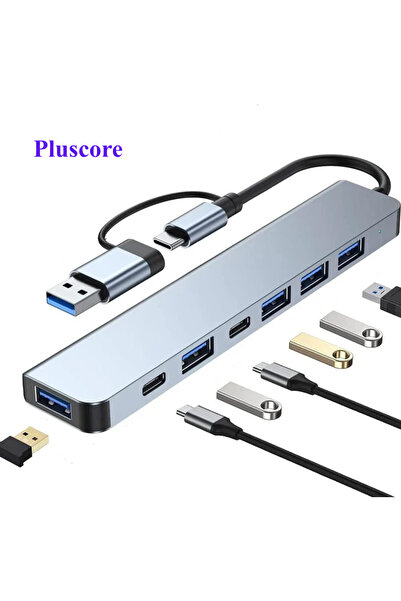 pluscore 7 In 1 Usb/type-c To Usb A+usb C-usb 2.0/3.0 Çevirici Adaptör Macboo...