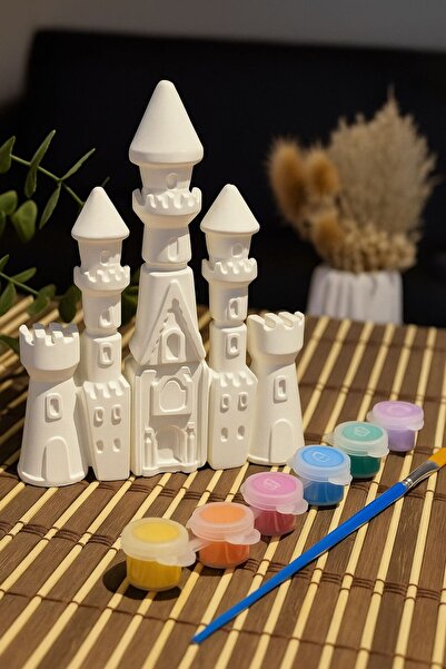 HEİGMANN Zubi Taş Boyama Seti (3D) 15 cm Şato (Sürpriz Hediyeli ) Kreş Okul A...