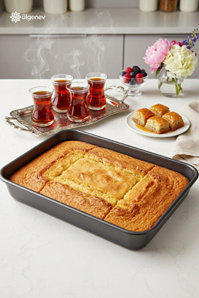 Ülgenev 1 Piece 37 cm Teflon Deep Baking Tray - Non-Stick, Durable, Easy-To-Clean Heat-Resistant Tray