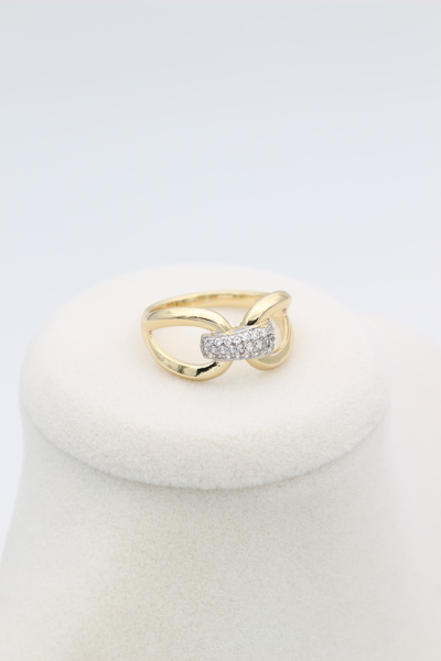 XUPING JEWELRY Style Pearl/Xuping Jewelry Knot Model Zircone Stone Ring