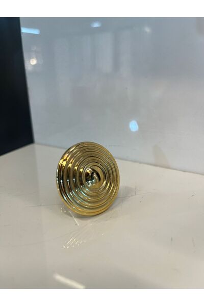 Taşkın Aksesuar Striped Mushroom Button Metal Handle Gold Cabinet Door Drawer Tv Unit Furniture Single Hole Gold