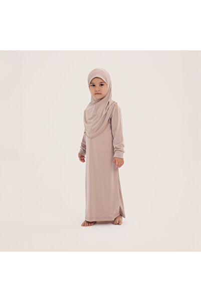 ALLNOORKİDS Namaz Seti / İbadet Seti - Namaz Elbisesi , Ay Yıldız Cami Desenli Süngerli Seccade , Tespih, Çanta