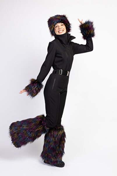 serpildinc Sd kadın simsiyah Yakalı kar Kayak Tulumu skisuits siyah