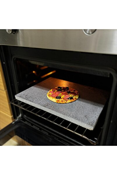 SeplyHome Doğal Bazalt Pizza,Fırın Taşı, 35×40 cm – Doğal Bazalt Pişirme Taşı
