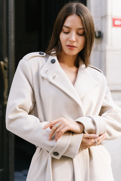 laulei Düğmeli Uzun Manto