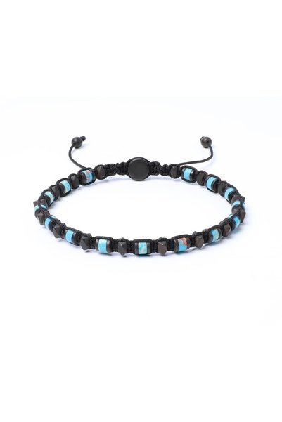 Sırlı Taş Varisit, Hematite Bracelet - Iden Black Blue Bracelet - Design Bracelet 4mm Adjustable