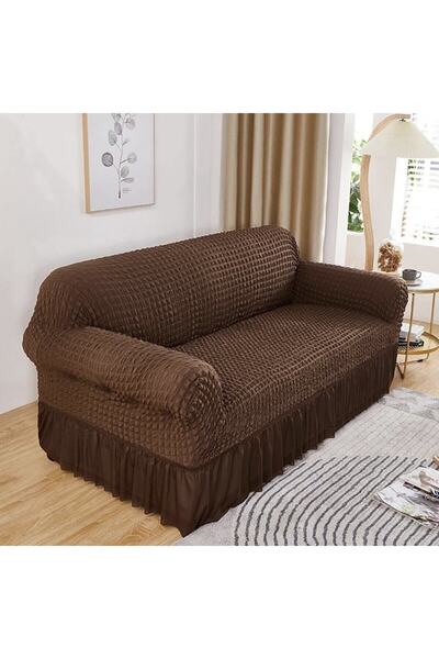 ÖZMAKAN 3-местен диван, диван, покривало за диван, покривало за диван (3 ЛИЦА) 1 бр. Тъмнокафяв