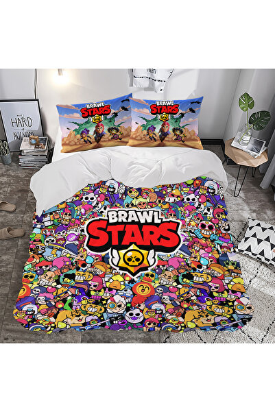 GİFT DUVET COVER brawl stars 3d Baskılı Çift Kişilik Nevresim Takımı