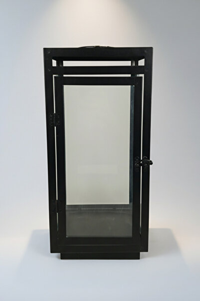 Desen Dekorasyon Metal Dikdörtgen Mumluk Şamdan - Askılı Cam Panelli Dekorati...