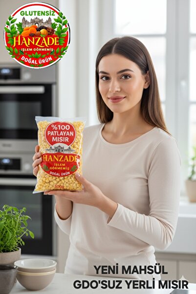 HANZADE GURME Yüzde Yüz Patlayan Mısır Popcorn Cin Mısır 1000 gr