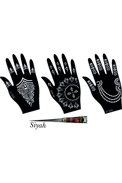hennadibace El Deseni Kına Kalıbı (GEÇİCİ DÖVME ŞABLONU) Hint Kınası Henna Ta...