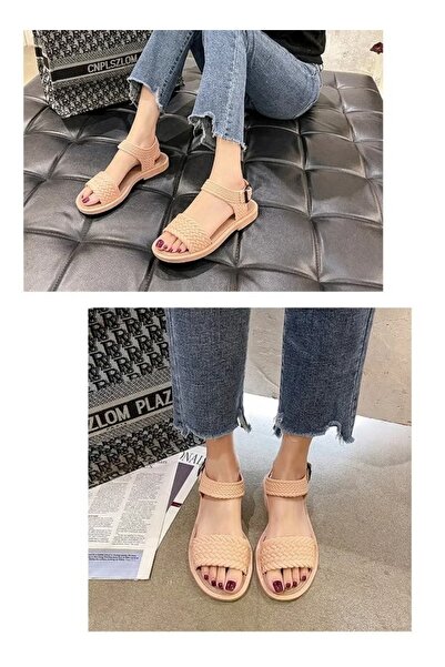 huitich Beige Braided Strap Fashion Sandals 36-37