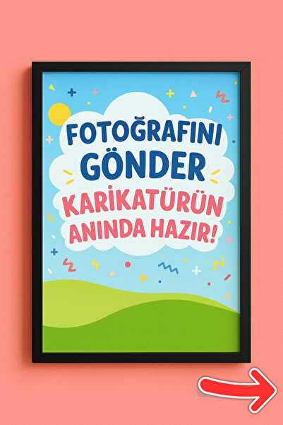 Bugucreative Kişiye Özel Çift Karikatürü Çerçeveli Tablo,Hediyelik Karikatür,Sevgililer Günü Hediyesi