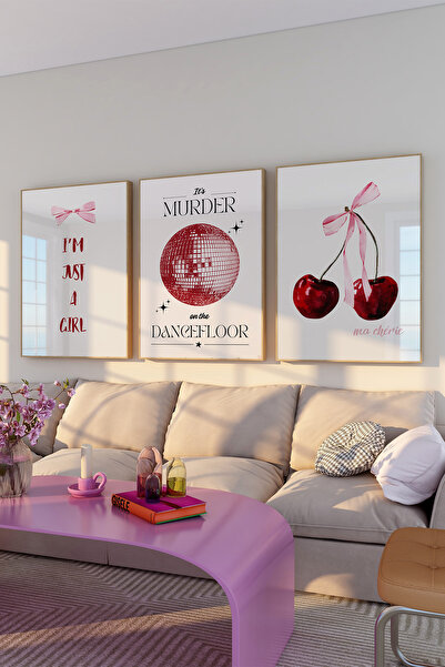 Vinca Prints 3'lü Poster Seti, Estetik Duvar Posteri Seti, Çerçevesiz Poster