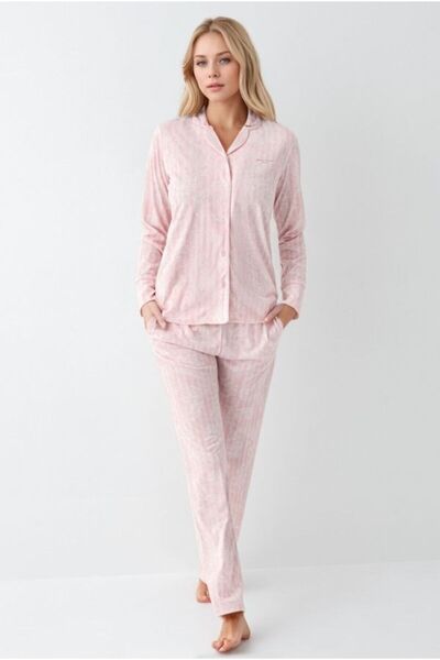 Pierre Cardin Kadın Giyim Uzun Kollu Modal & Pamuk 2'li Gömlek Pijama Takımı OL.PC.9087.001