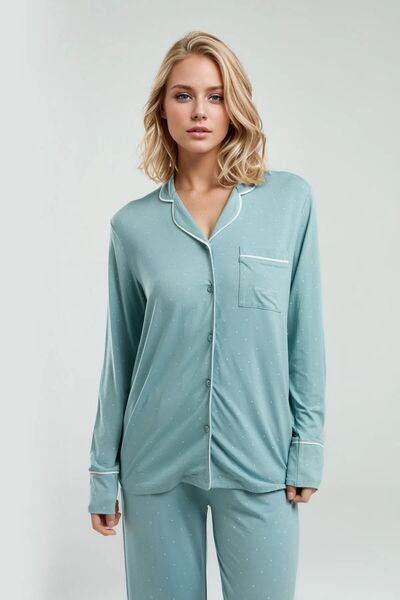 Pierre Cardin Kadın Giyim Kutulu Viskon 2'li Gömlek Pijama Takımı OL.PC.8986.001