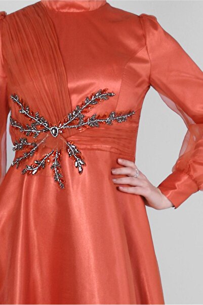 Alvina TAŞ İŞLEMELİ TÜL DETAYLI ABİYE ELBİSE 50302