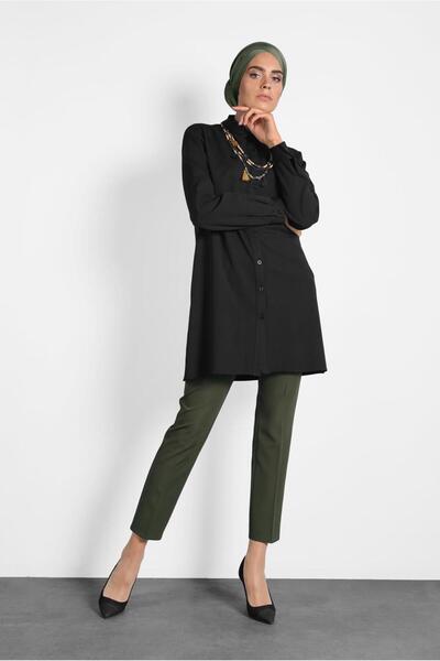 Alvina 40208 Model Buttoned Chiffon Tunic