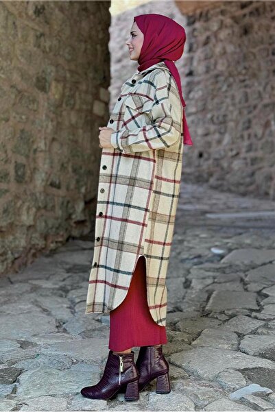 TRENDTESETTÜR Beige Long Bowl Tunic - Stone Detailed, Women, t 0267-1