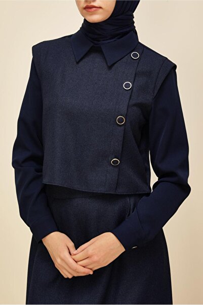 Alvina Button Detail Skirt Suit 46013