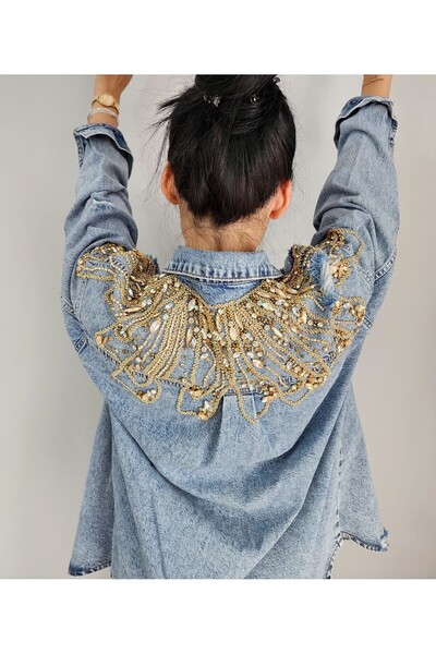 RENGARENG TASARIM DENİM CEKET