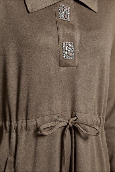 Alvina 45107 Μοντέλο Πέτρα Λεπτομερή Φόρεμα Φόρμας