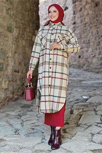 TRENDTESETTÜR Beige Long Bowl Tunic - Stone Detailed, Women, t 0267-1