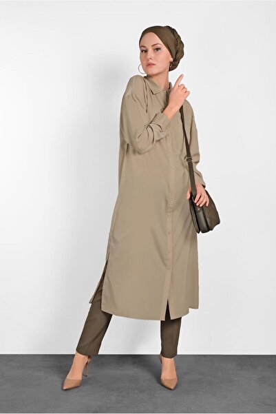 Alvina Buttoned Tunic with Side Slips 4435