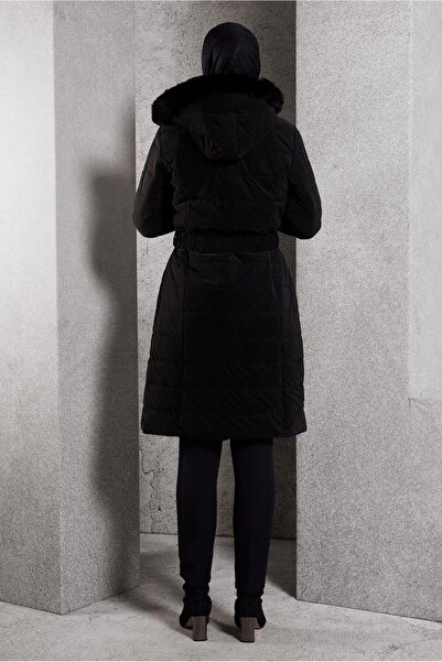 Alvina 90523 Model Hooded and Belted Coat