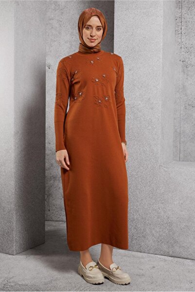 Alvina Stone Detailed Knitting Dress 44915