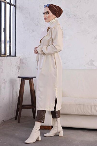 TRENDTESETTÜR Γυναικεία Μπεζ (STONE) Κουμπωτές Μανσέτες Ελαστική Καμπαρντίνα T 8029