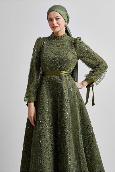 Alvina PUL PAYETLİ ABİYE ELBİSE 50507