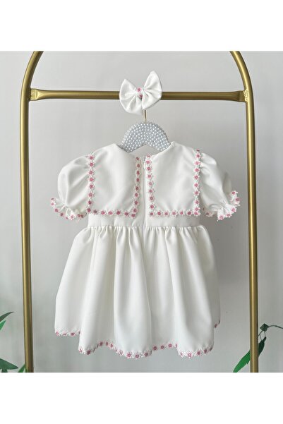 Hobidik Baby Girl Παιδικό υφασμάτινο ροζ δαντέλα μαργαρίτα από υφασμάτινο ροζ κρεπ