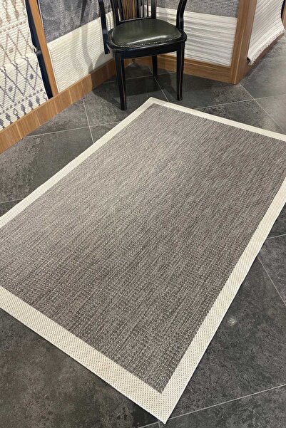 Frenda Bordürlü Antrasit Dekoratif Sisal Halı Siesta 1501