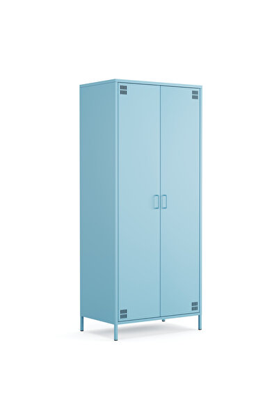 Furni24 Pera Metal Elbise Dolabı, Soyunma Dolabı, İki Kapılı, 80,50 x 50 x 18...