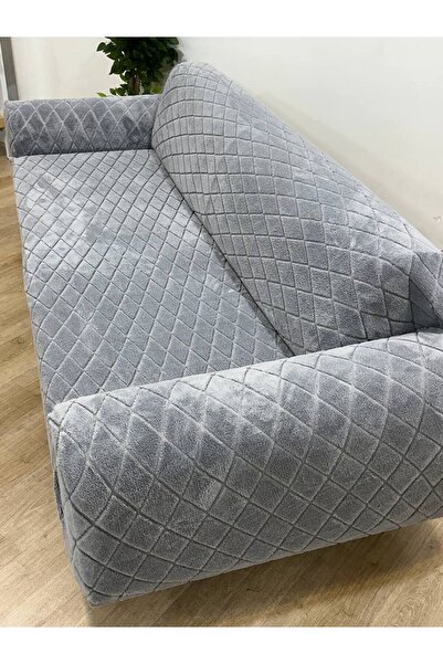 BTF HOME Yumuşacık Welsoft Lastikli 3 Kişilik Koltuk Örtüsü | Kaymaz, Esnek v...