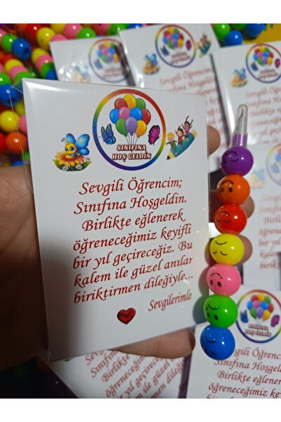 Tasarım BursaTasarımDünyası 10 adet sınıfına hoşgeldin emojili kalem