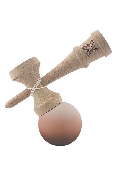 LEIBOO Kendama Originala X, Lemn, 18 cm Rubber Grip, Model Gradient, Cafeniu