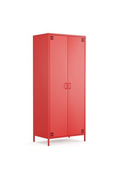 Furni24 Pera Metal Elbise Dolabı, Soyunma Dolabı, İki Kapılı, 80,50 x 50 x 18...