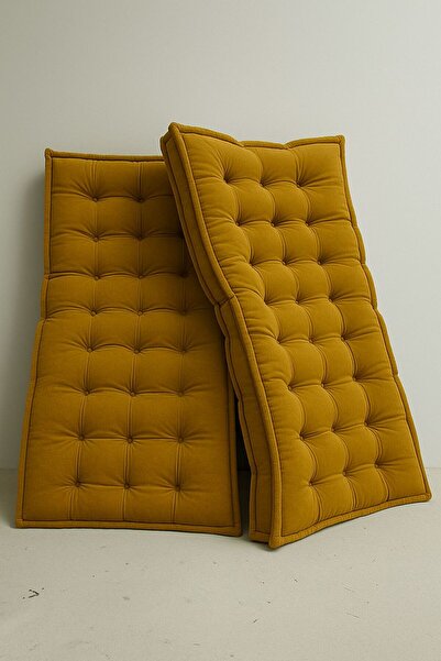 İstanbul kumaş Düğmeli El Emeği Bisküvi Minder 120x60 (1 Adet)