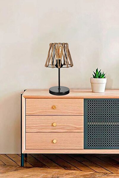 VENON Bohemian Table Lamp Bohemian Lamp Retro Lampshade Edis Table Lamp Case Black Night Light Rope Table