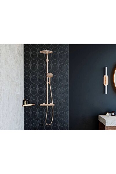 Hansgrohe Raindance Select S Duş Kolonu 240 1 Jet Mat Bronz, Powderrain, Termostat Ile