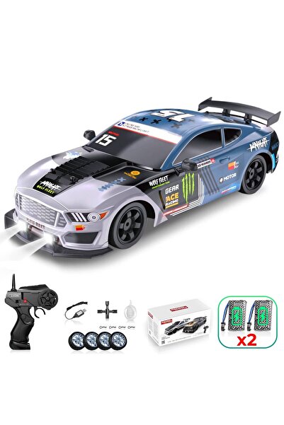 Timebox Mașină de jucărie RC Drift 4WD Telecomandă de mare viteză Scară 1:16 Reîncărcabilă LED Albastru