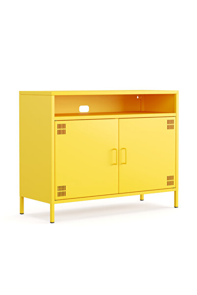 Furni24 Pera Tv Ünitesi, Tv Dolabı,2 Kapaklı, Açık Raflı 100,50 x 40 x 79,50 ...