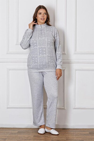 FLZ Battal Big Size Long Sleeve Winter Pajama Set Dowry B09-125