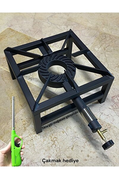 Orgaz Volkan sanayi tipi büyük boy profil tüplü ocak kare canavar aşçı yer ocağı 35x35