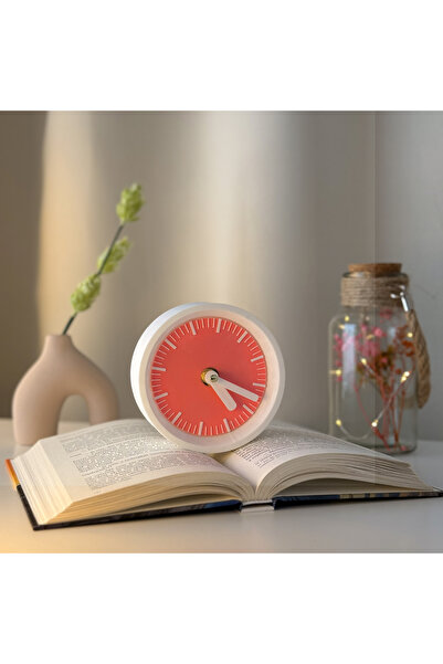 OEM Desk clock, silent, 11 cm, pink, 3D printed from PLA (Bioplastic) (1021)