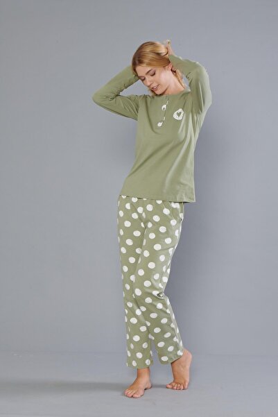 DOWRY Women's 100% Cotton Long Sleeve Pajamas Set 09-270